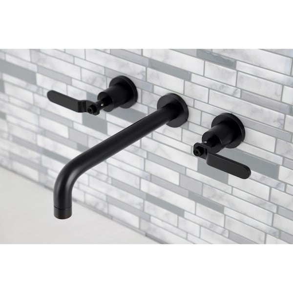 KS8020KL Two-Handle Wall Mount Tub Faucet, Matte Black